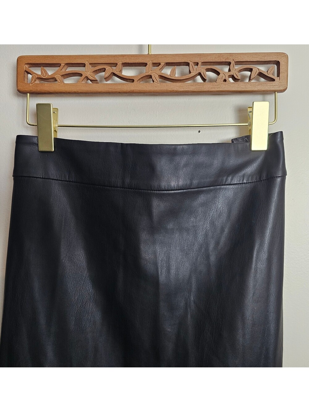 NWOT Universal Standard Skirt Black Womens M Fux Leather